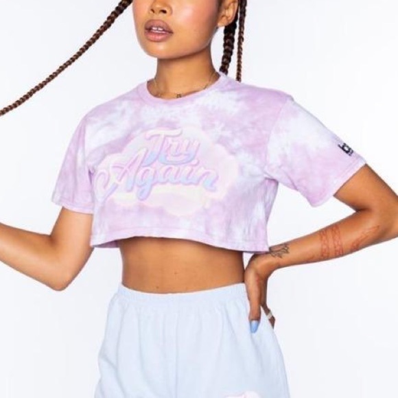 BSR By Samii Ryan Try Again Crop Tee Size Large - Picture 1 of 4